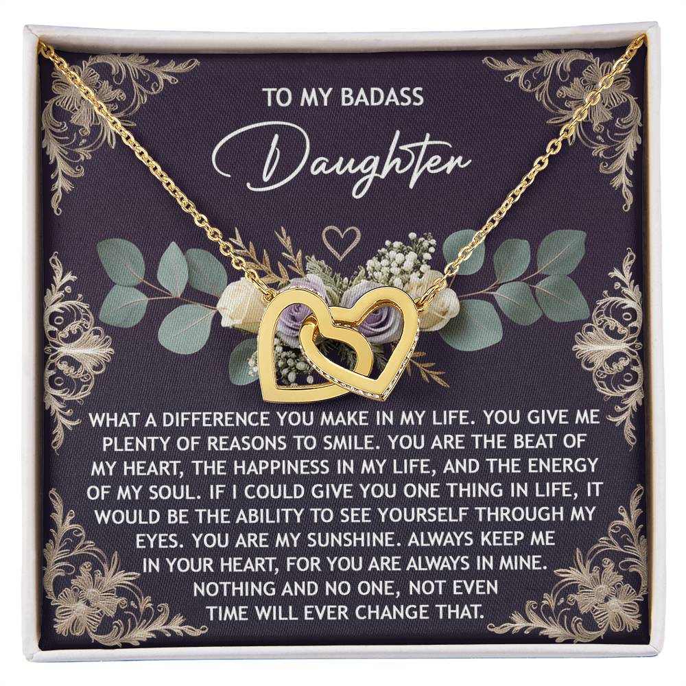 Daughter-Always In Mine Interlocking Hearts Necklace