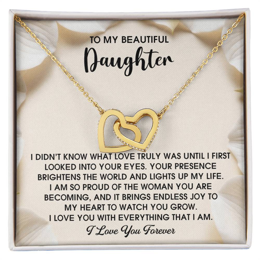 Daughter-Into Your Eyes | Interlocking Hearts Necklace