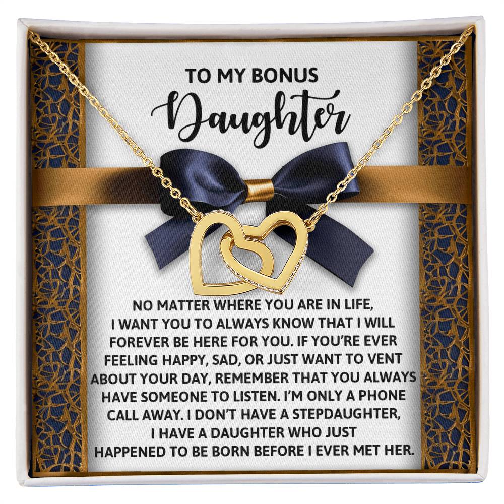 Daughter-Have Someone Interlocking Hearts Necklace