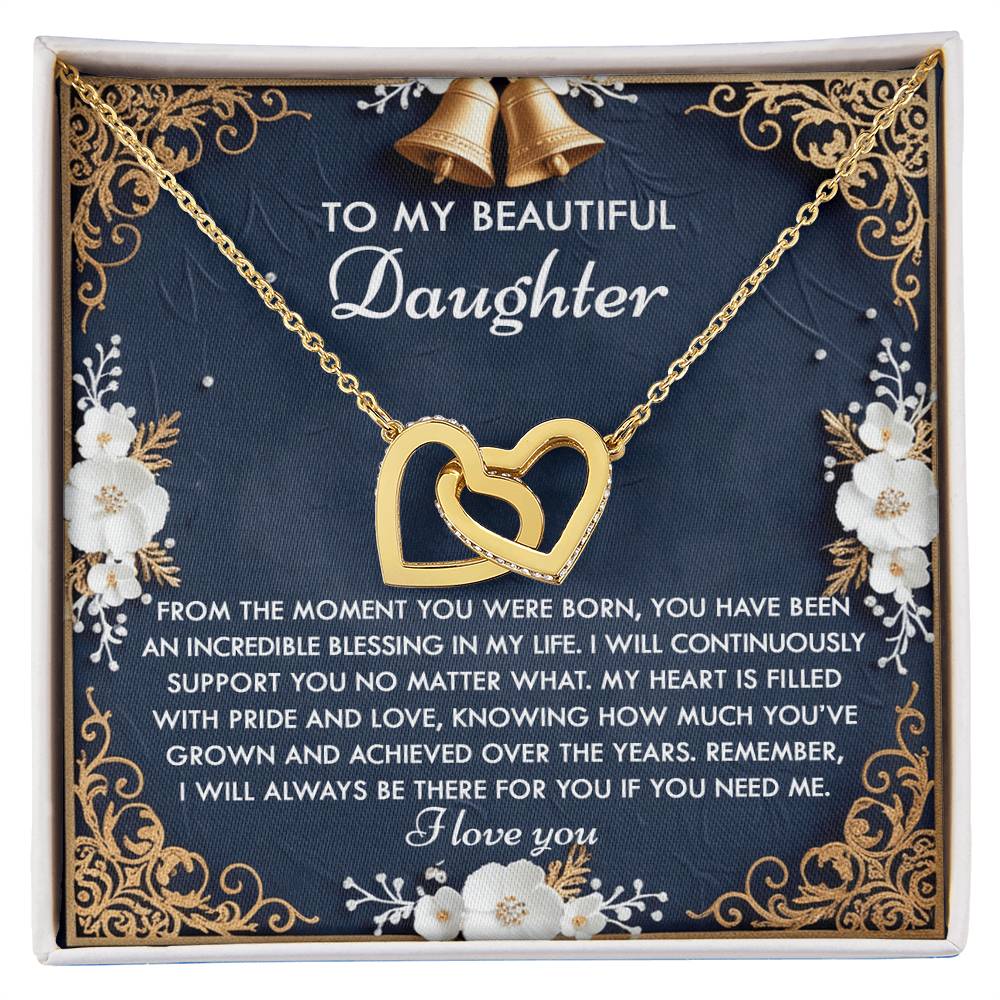 Daughter-If You Interlocking Hearts Necklace