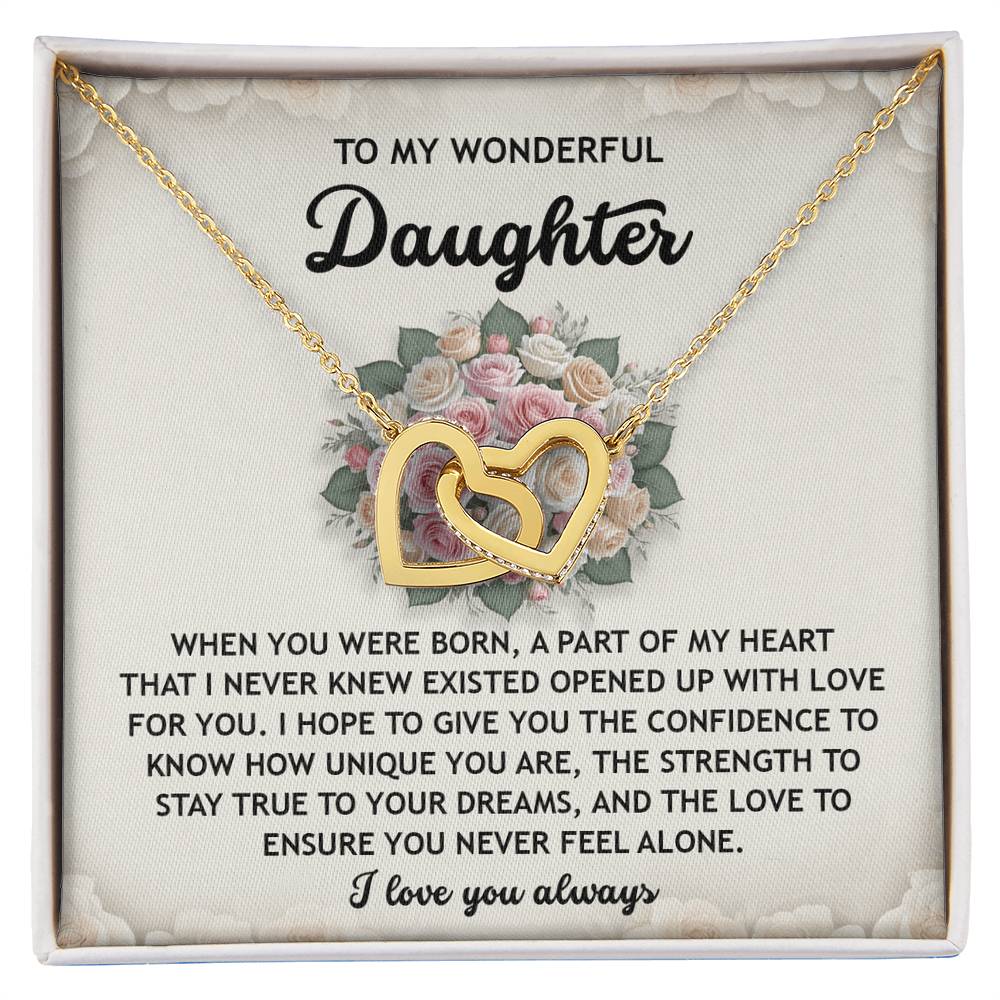 Daughter-Stay True | Interlocking Hearts Necklace