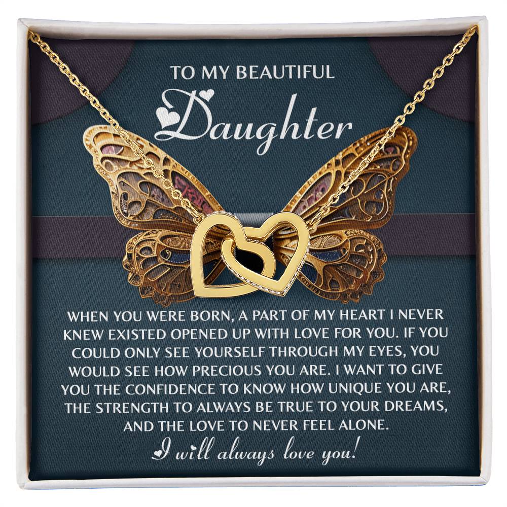 Daughter-Never Feel Alone | Interlocking Hearts Necklace