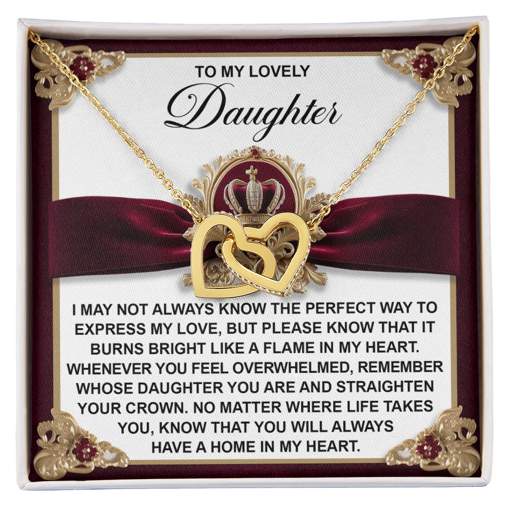 Daughter-A Flame Interlocking Hearts Necklace