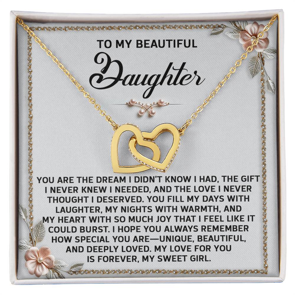 Daughter-My Sweet Girl | Interlocking Hearts Necklace
