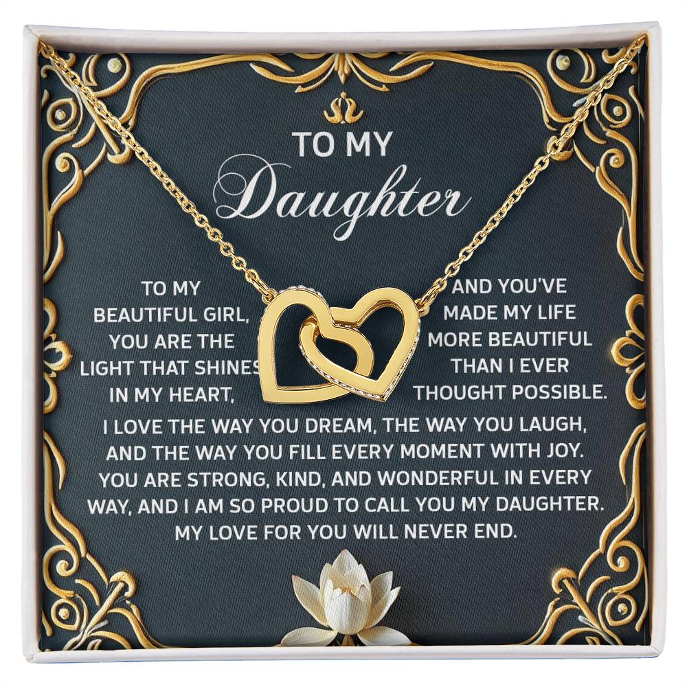 Daughter-Never End | Interlocking Hearts Necklace