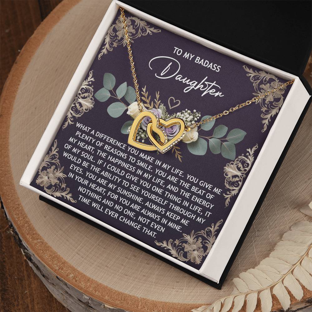 Daughter-Always In Mine Interlocking Hearts Necklace