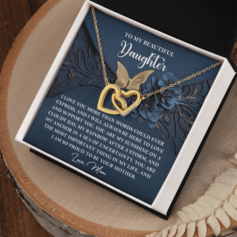 Daughter-In My Life | Interlocking Hearts Necklace