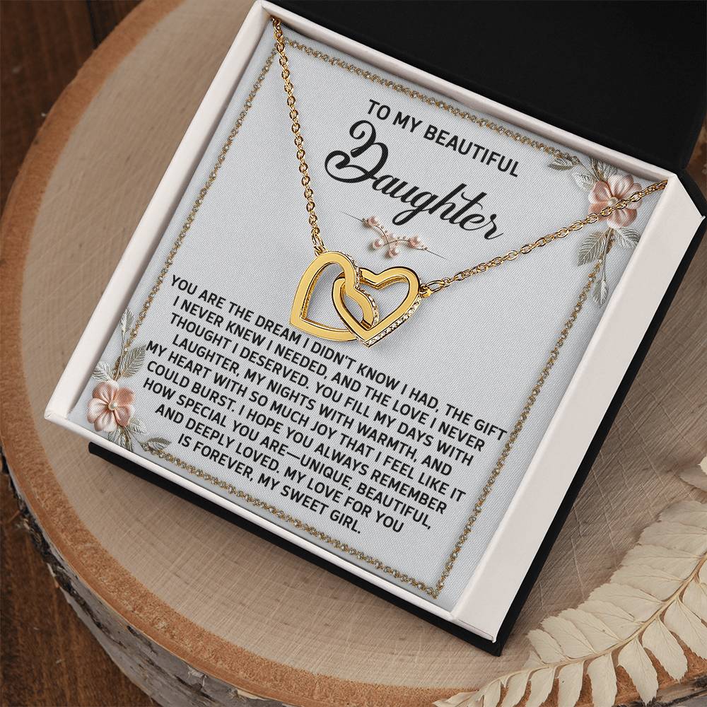 Daughter-My Sweet Girl | Interlocking Hearts Necklace