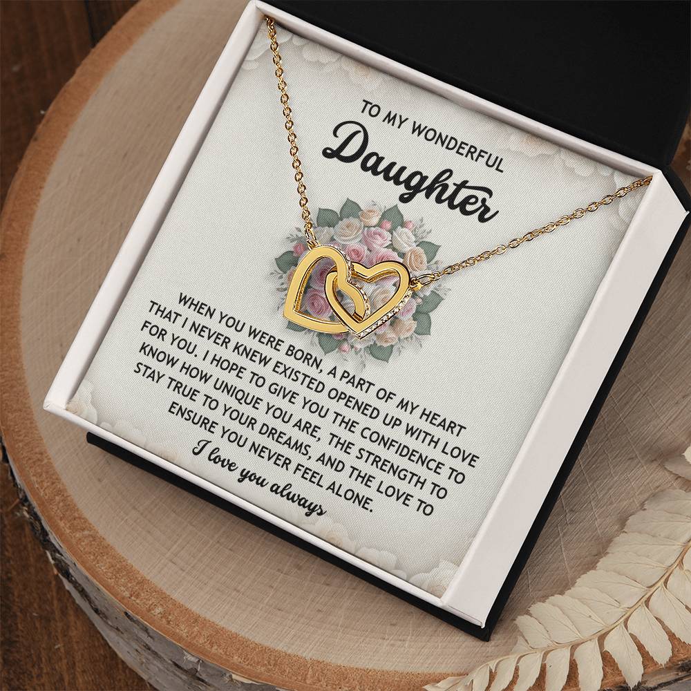 Daughter-Stay True | Interlocking Hearts Necklace