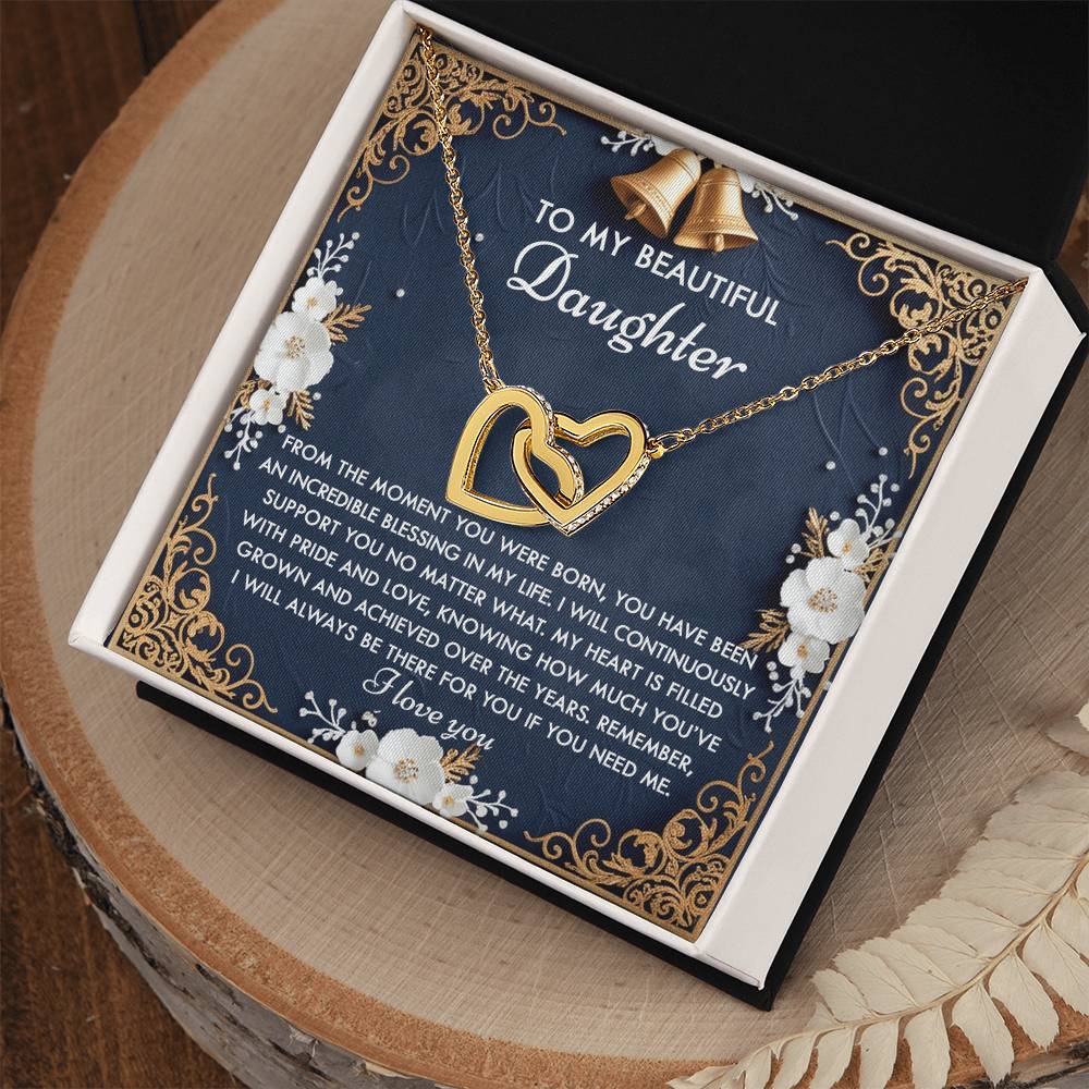 Daughter-If You Interlocking Hearts Necklace