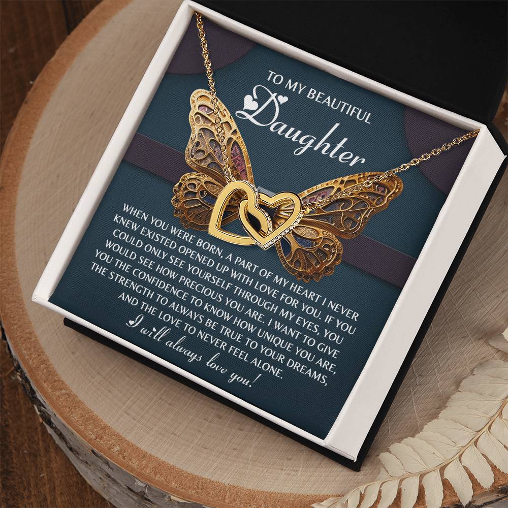 Daughter-Never Feel Alone | Interlocking Hearts Necklace
