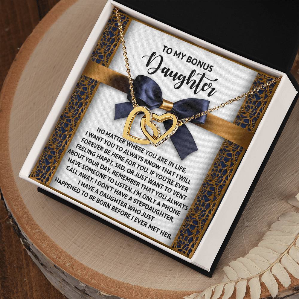 Daughter-Have Someone Interlocking Hearts Necklace