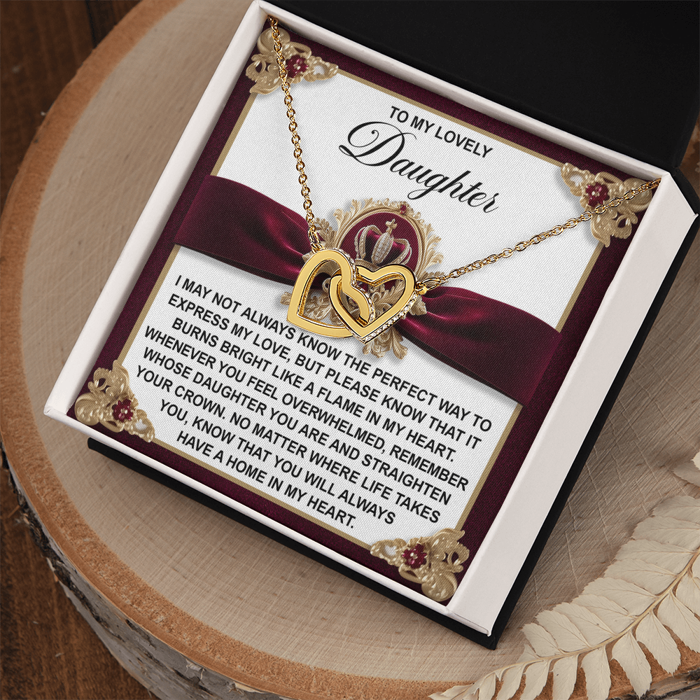 Daughter-A Flame Interlocking Hearts Necklace