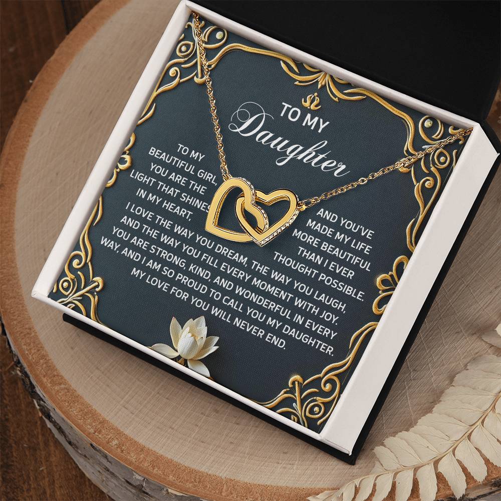 Daughter-Never End | Interlocking Hearts Necklace