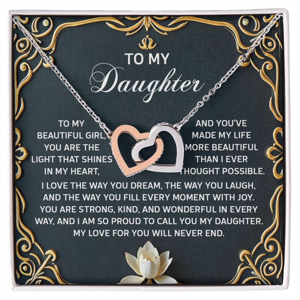 Daughter-Never End | Interlocking Hearts Necklace