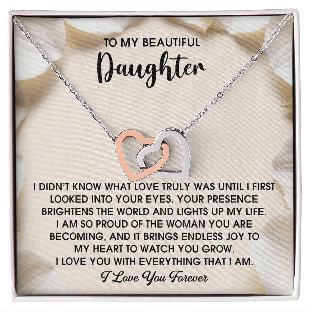 Daughter-Into Your Eyes | Interlocking Hearts Necklace
