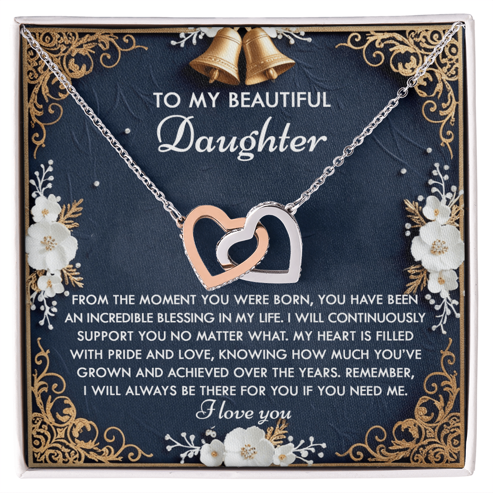 Daughter-If You Interlocking Hearts Necklace