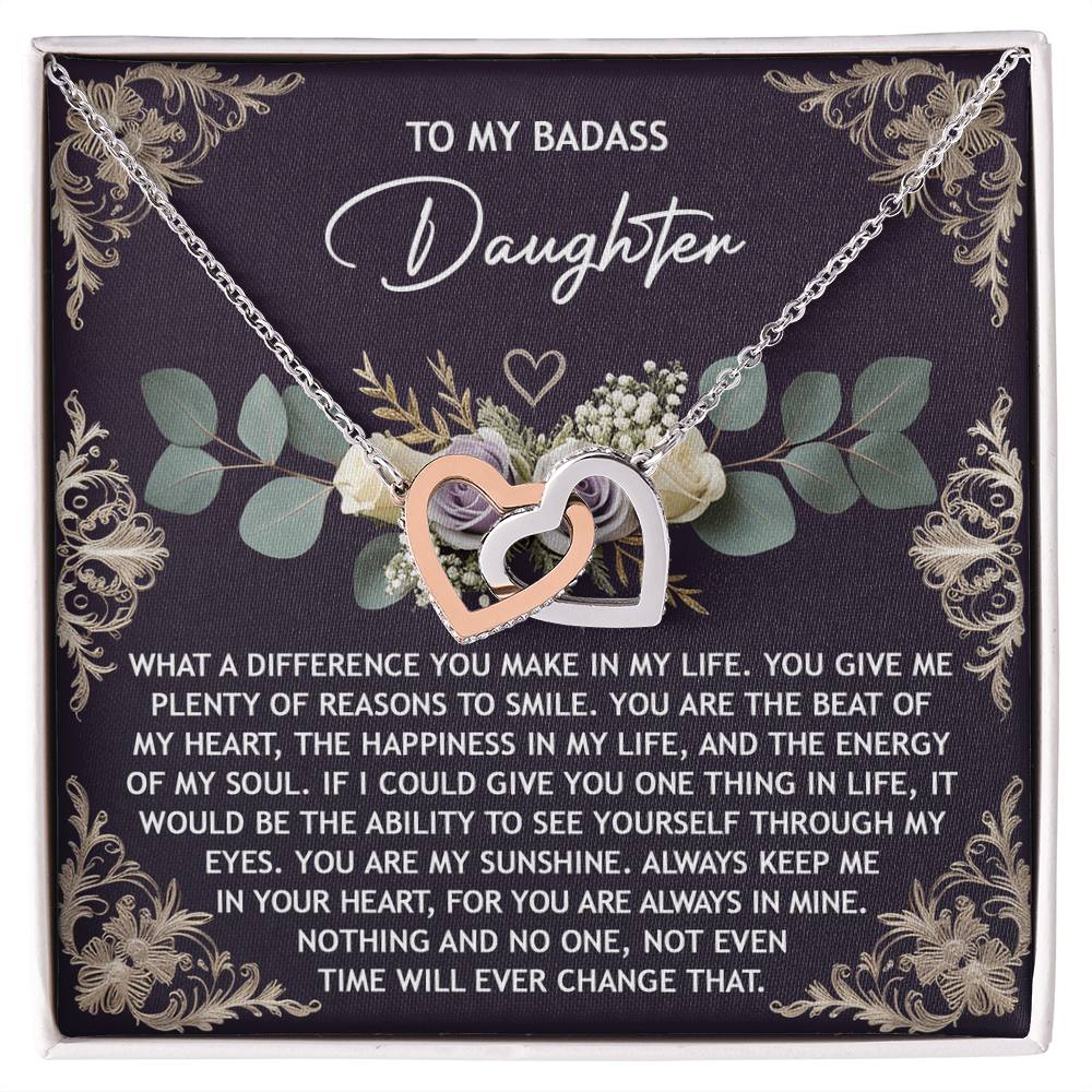 Daughter-Always In Mine Interlocking Hearts Necklace