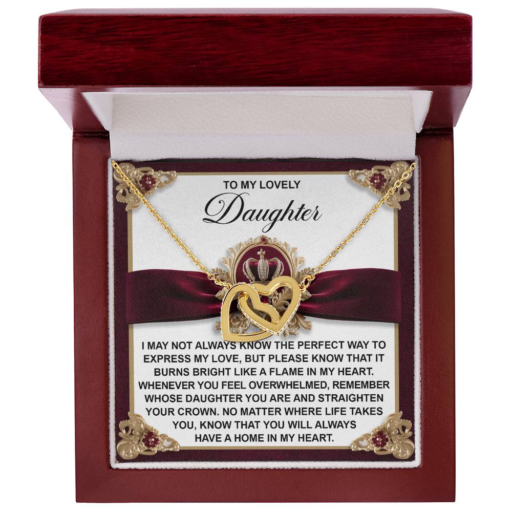 Daughter-A Flame Interlocking Hearts Necklace