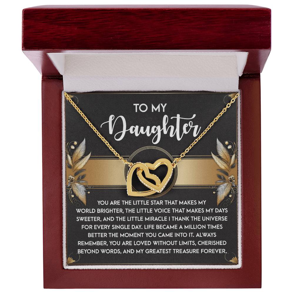 Daughter-Greatest Treasure Interlocking Hearts Necklace