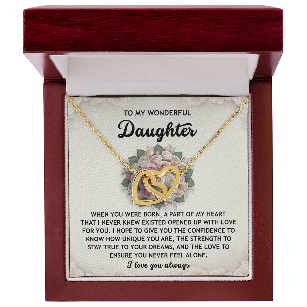 Daughter-Stay True | Interlocking Hearts Necklace