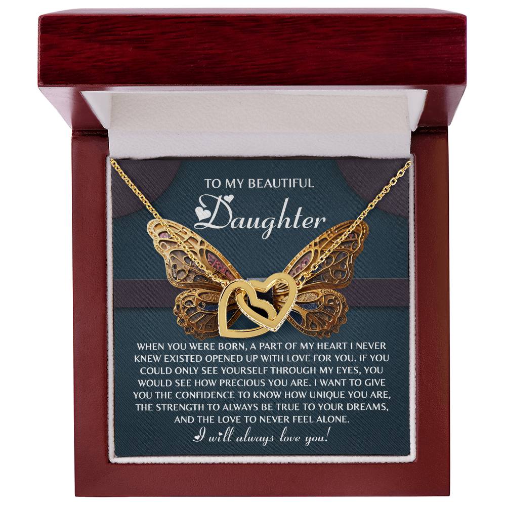 Daughter-Never Feel Alone | Interlocking Hearts Necklace