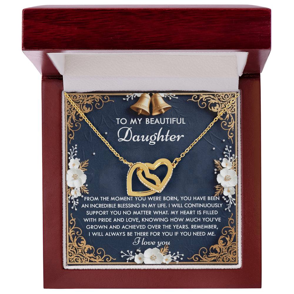 Daughter-If You Interlocking Hearts Necklace