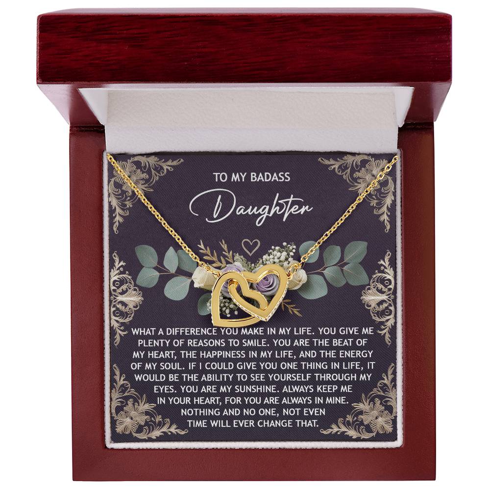 Daughter-Always In Mine Interlocking Hearts Necklace