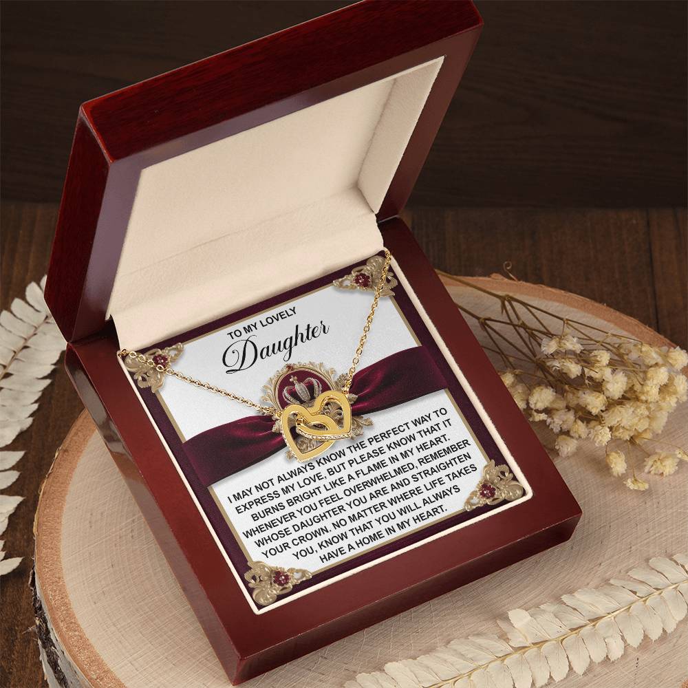 Daughter-A Flame Interlocking Hearts Necklace