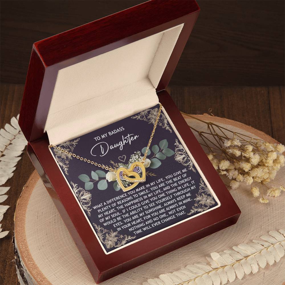 Daughter-Always In Mine Interlocking Hearts Necklace