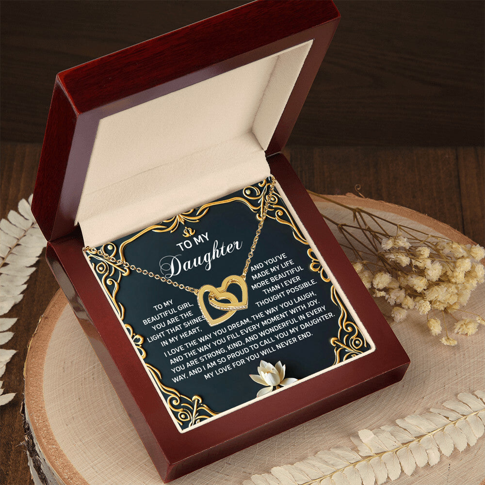 Daughter-Never End | Interlocking Hearts Necklace