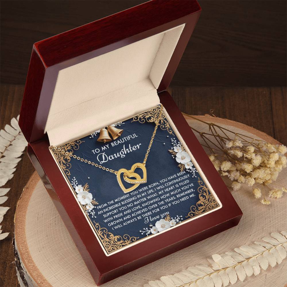 Daughter-If You Interlocking Hearts Necklace