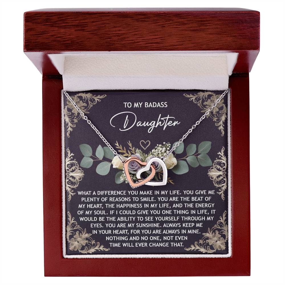 Daughter-Always In Mine Interlocking Hearts Necklace