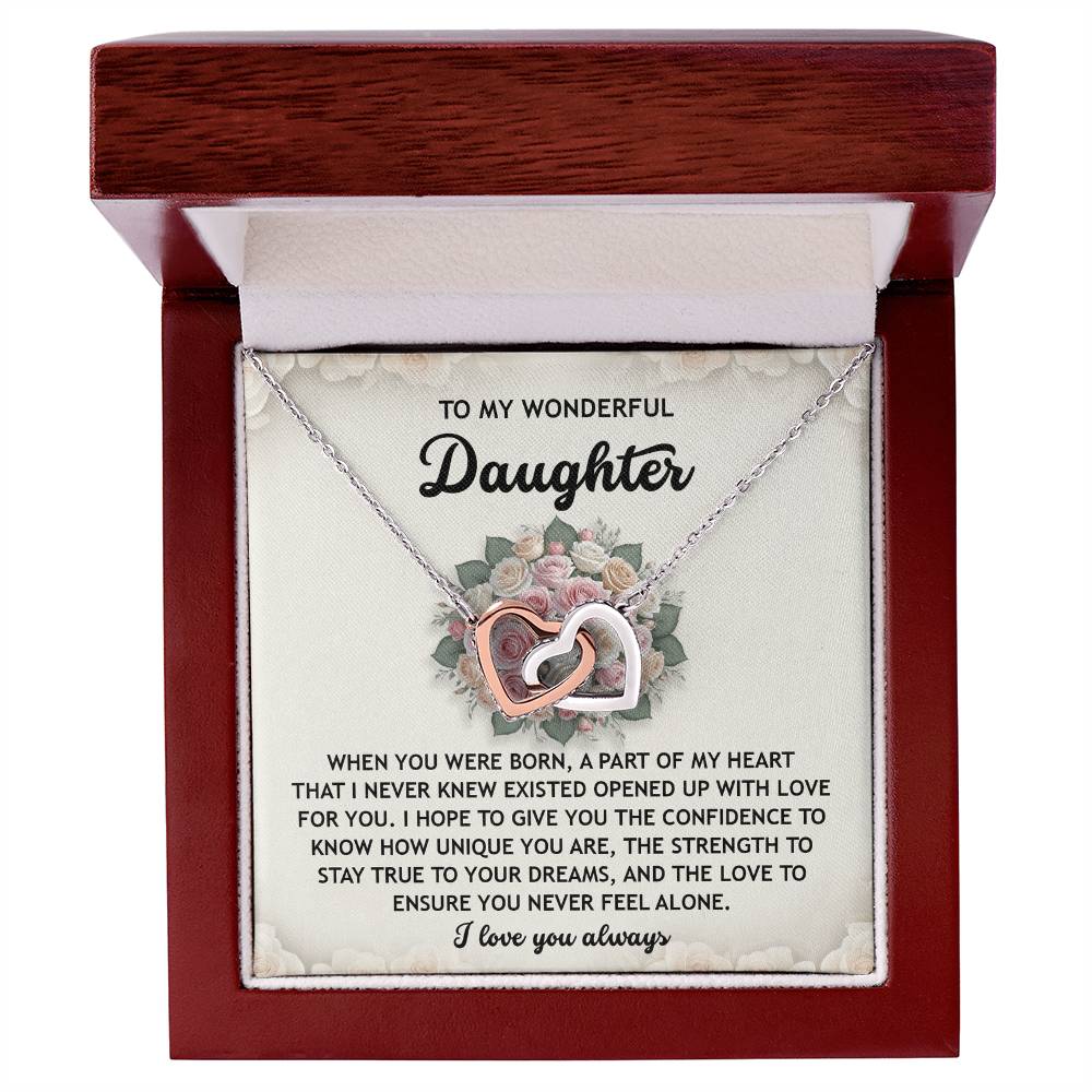 Daughter-Stay True | Interlocking Hearts Necklace