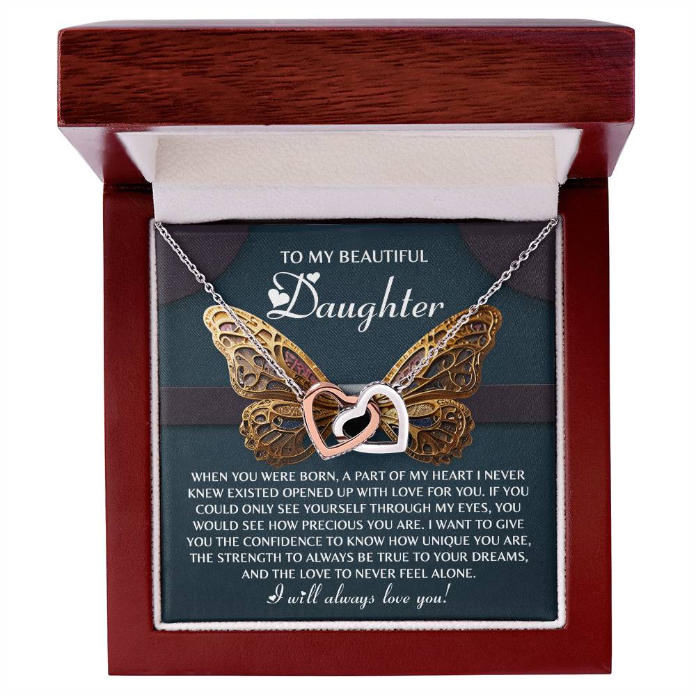 Daughter-Never Feel Alone | Interlocking Hearts Necklace