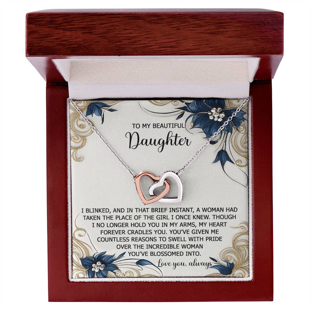 Daughter-In My Arms | Interlocking Hearts Necklace