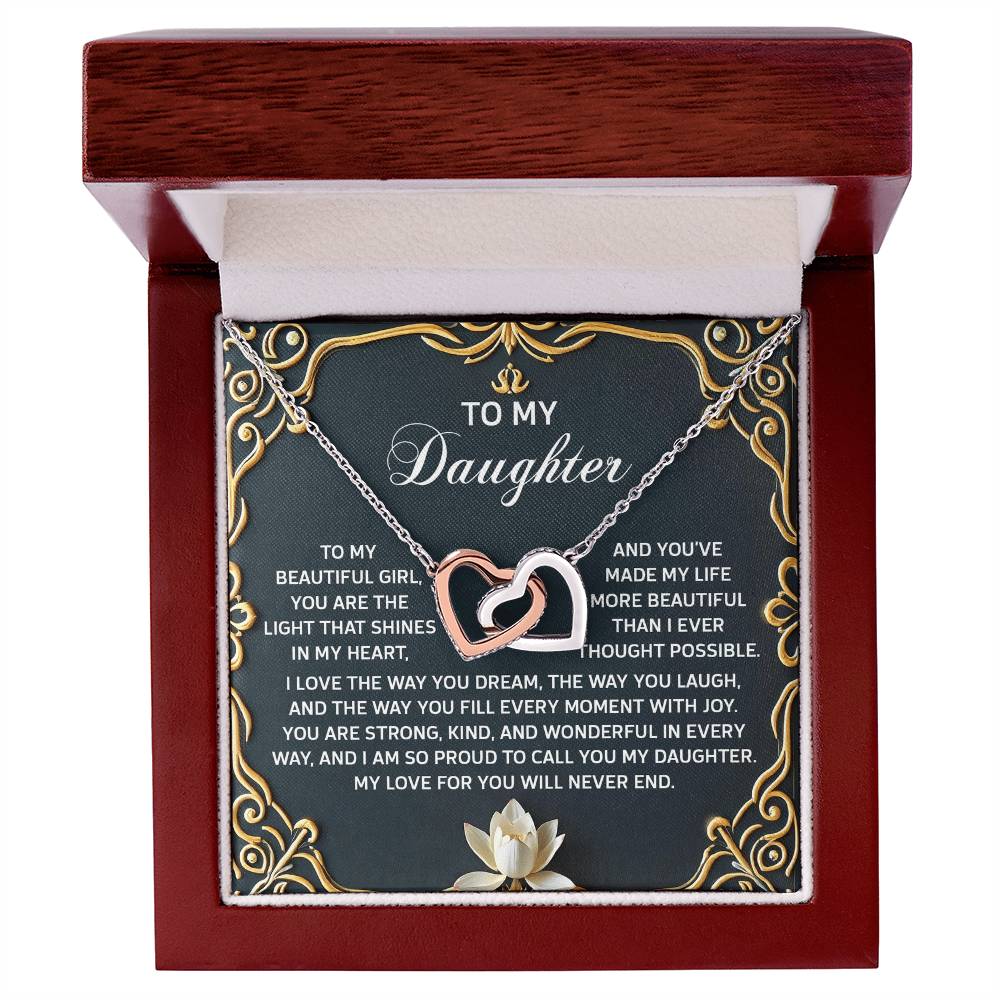 Daughter-Never End | Interlocking Hearts Necklace