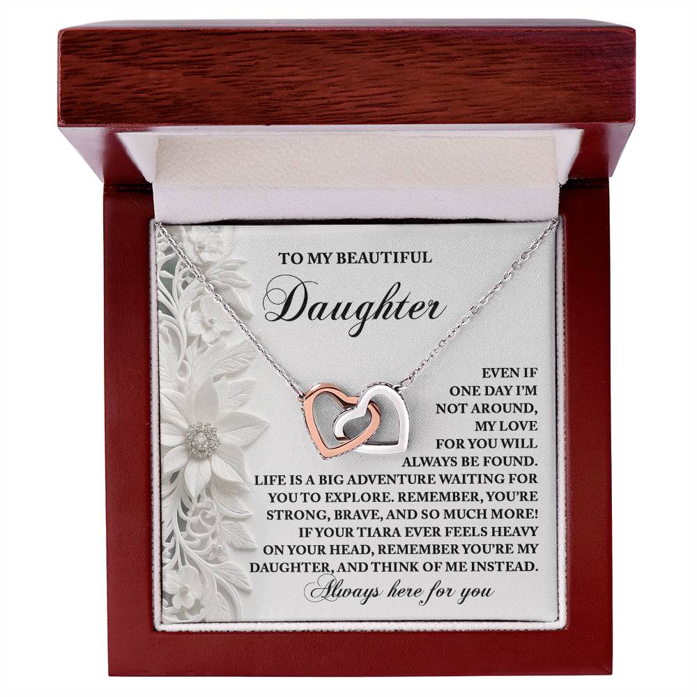 Daughter-Think Of Me | Interlocking Hearts Necklace