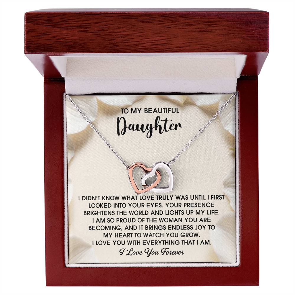 Daughter-Into Your Eyes | Interlocking Hearts Necklace