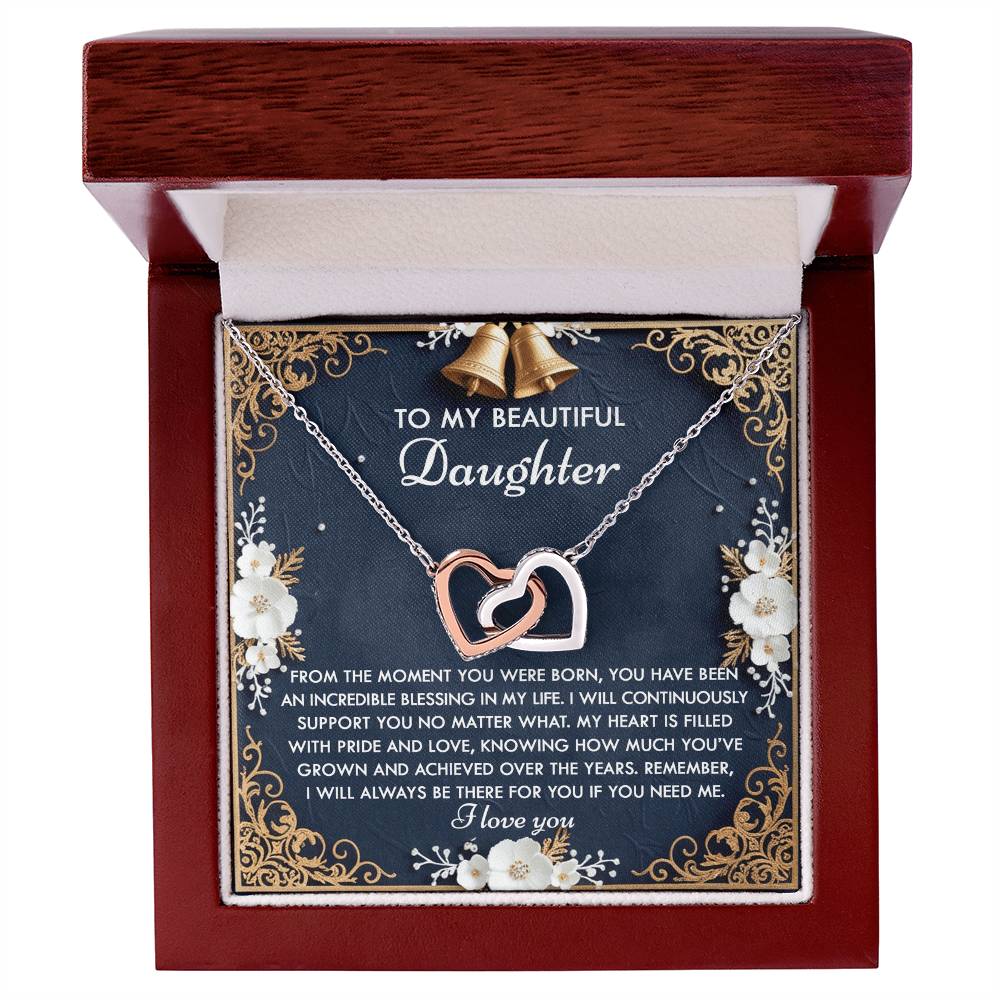 Daughter-If You Interlocking Hearts Necklace