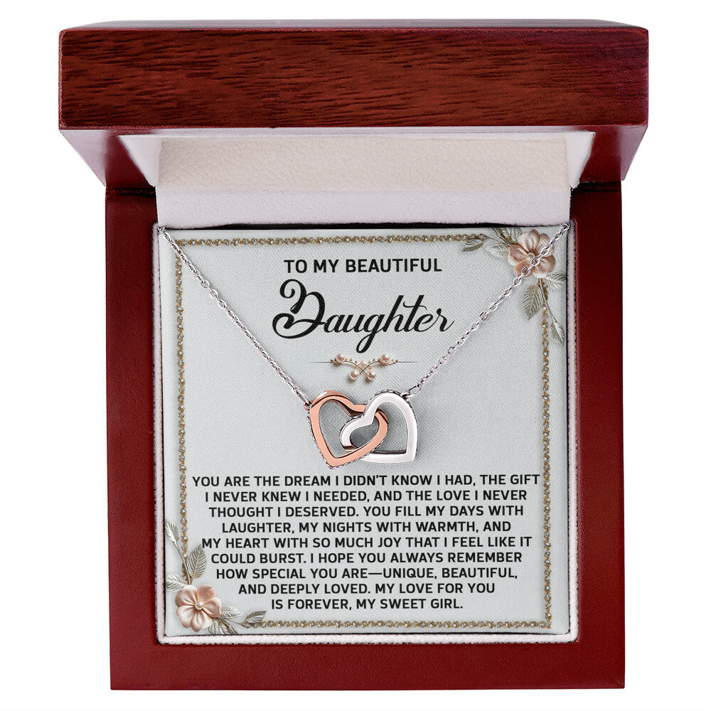 Daughter-My Sweet Girl | Interlocking Hearts Necklace