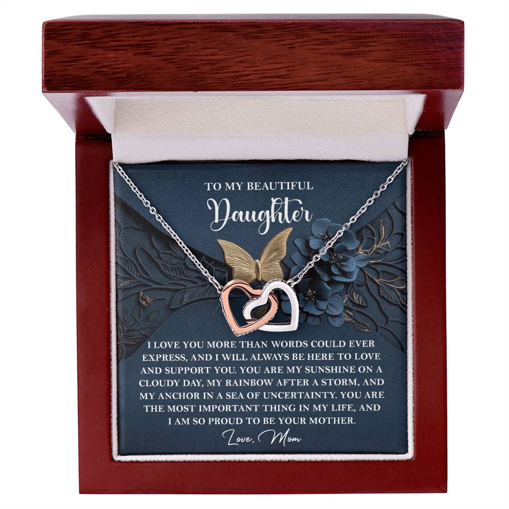 Daughter-In My Life | Interlocking Hearts Necklace
