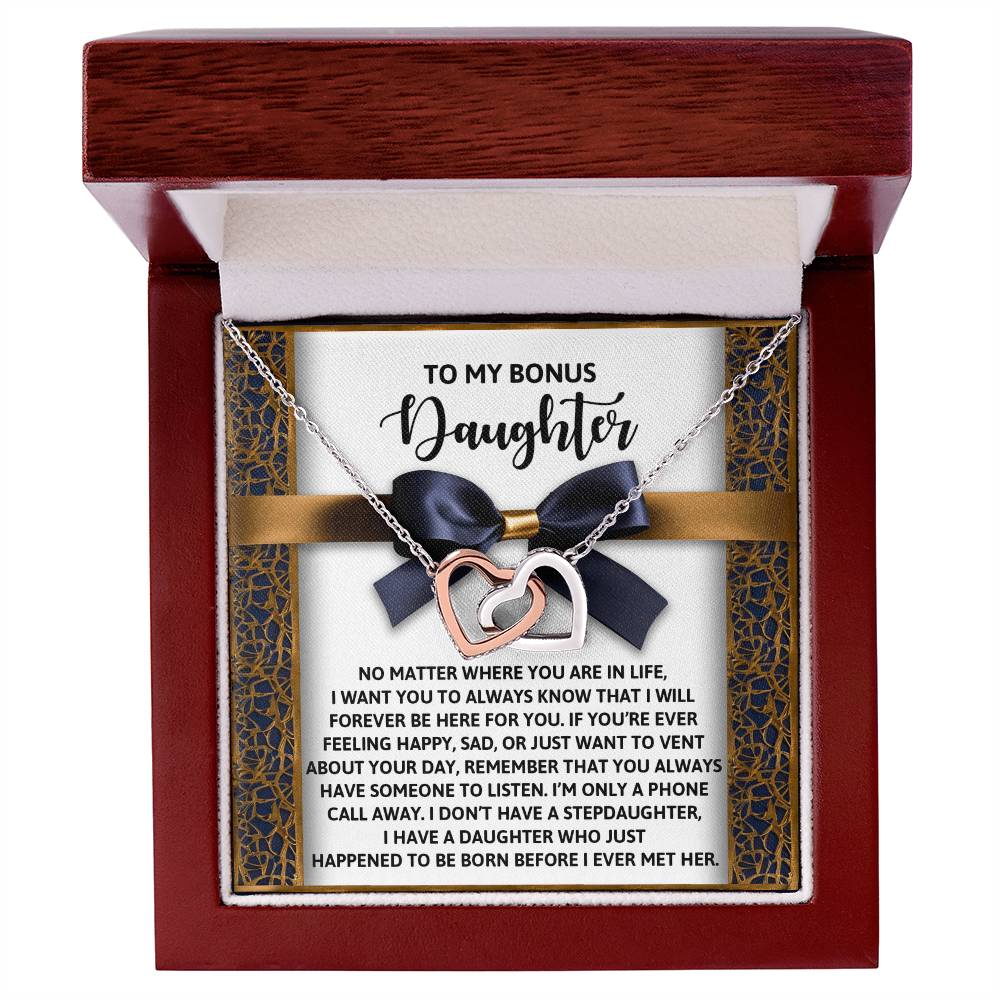 Daughter-Have Someone Interlocking Hearts Necklace