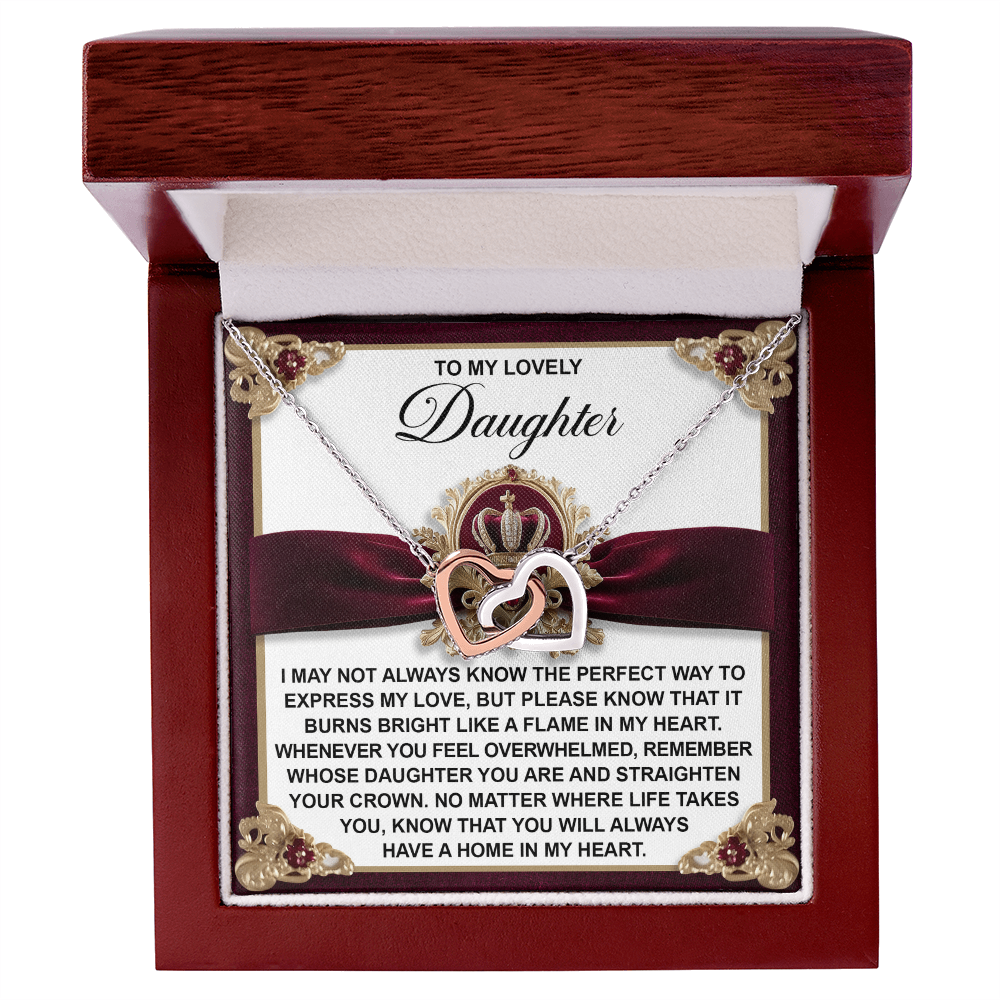 Daughter-A Flame Interlocking Hearts Necklace
