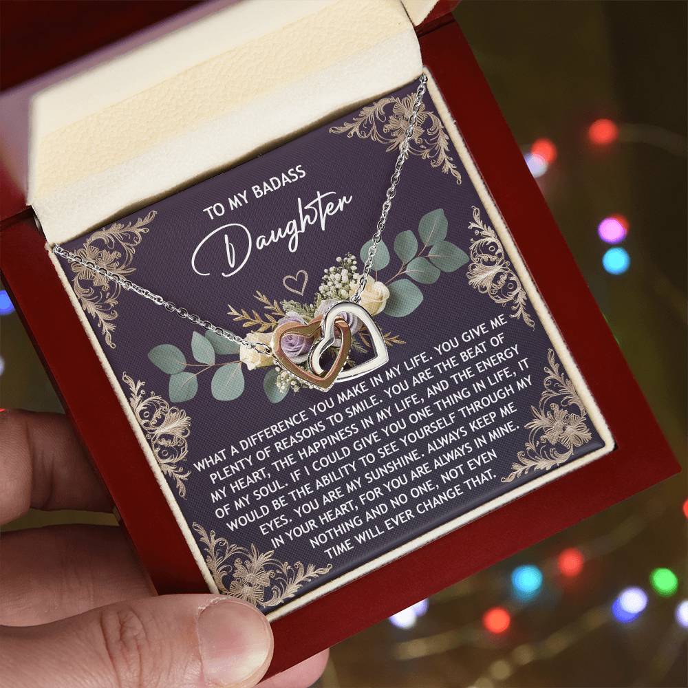 Daughter-Always In Mine Interlocking Hearts Necklace