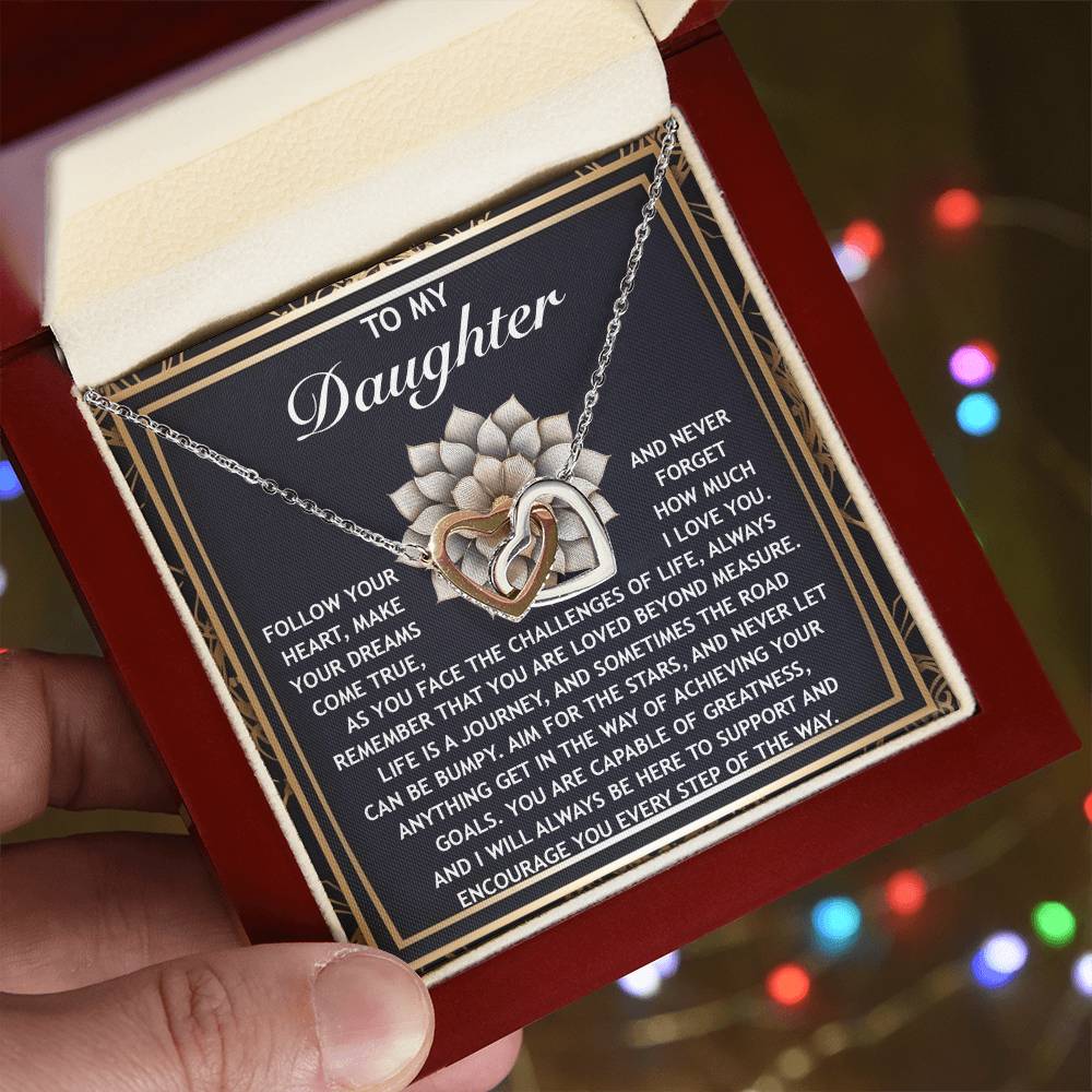 Daughter-In The Way | Interlocking Hearts Necklace