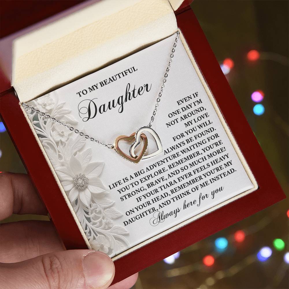Daughter-Think Of Me | Interlocking Hearts Necklace