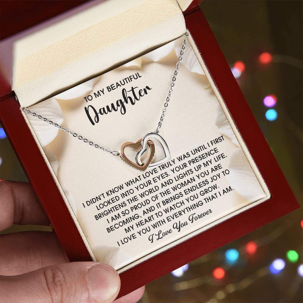 Daughter-Into Your Eyes | Interlocking Hearts Necklace
