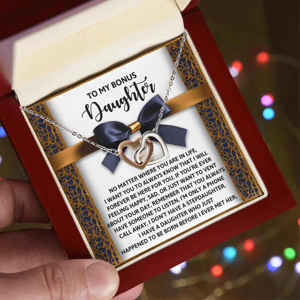Daughter-Have Someone Interlocking Hearts Necklace