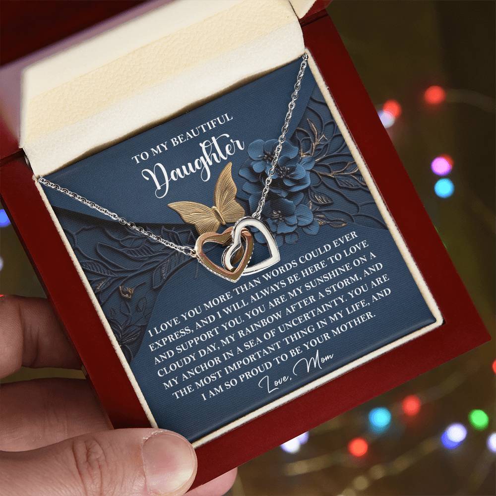 Daughter-In My Life | Interlocking Hearts Necklace